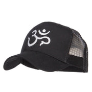 Hindu Om Symbol Embroidered Mesh Cap