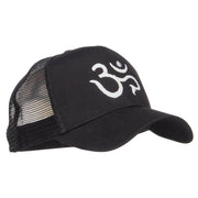 Hindu Om Symbol Embroidered Mesh Cap