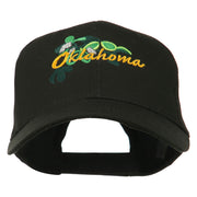 USA State Oklahoma Mistletoe Embroidered Low Profile Cap