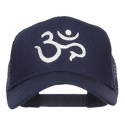 Hindu Om Symbol Embroidered Mesh Cap