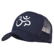 Hindu Om Symbol Embroidered Mesh Cap