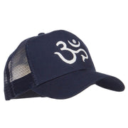 Hindu Om Symbol Embroidered Mesh Cap