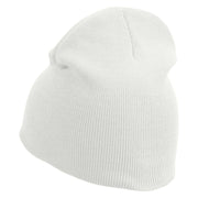 Cartoon Force Logo Embroidered 8 inch Acrylic Short Blank Beanie - White OSFM