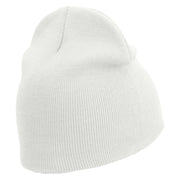 Cartoon Force Logo Embroidered 8 inch Acrylic Short Blank Beanie - White OSFM