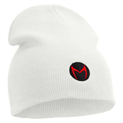Cartoon Force Logo Embroidered 8 inch Acrylic Short Blank Beanie - White OSFM