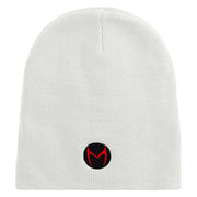 Cartoon Force Logo Embroidered 8 inch Acrylic Short Blank Beanie - White OSFM