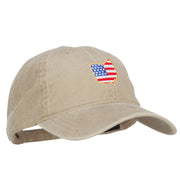 USA Flag Ohio Map Embroidered Washed Buckle Cap