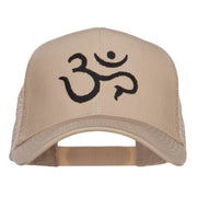 Hindu Om Symbol Embroidered Mesh Cap