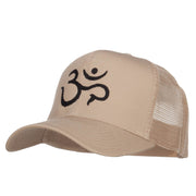 Hindu Om Symbol Embroidered Mesh Cap