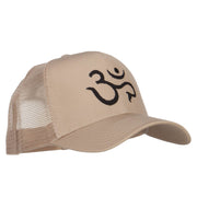 Hindu Om Symbol Embroidered Mesh Cap