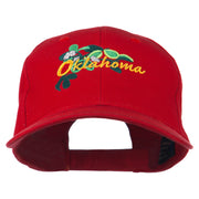 USA State Oklahoma Mistletoe Embroidered Low Profile Cap