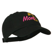 Number 1 Mom Embroidered Washed Cap