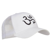 Hindu Om Symbol Embroidered Mesh Cap