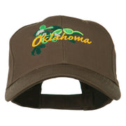 USA State Oklahoma Mistletoe Embroidered Low Profile Cap