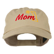 Number 1 Mom Embroidered Washed Cap