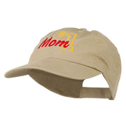 Number 1 Mom Embroidered Washed Cap