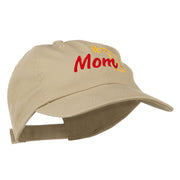 Number 1 Mom Embroidered Washed Cap