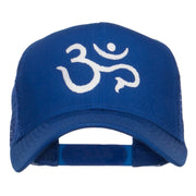 Hindu Om Symbol Embroidered Mesh Cap