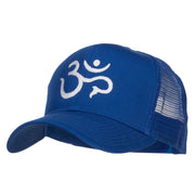 Hindu Om Symbol Embroidered Mesh Cap