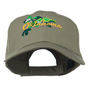 USA State Oklahoma Mistletoe Embroidered Low Profile Cap