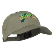 USA State Oklahoma Mistletoe Embroidered Low Profile Cap