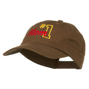 Number 1 Mom Embroidered Washed Cap