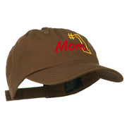 Number 1 Mom Embroidered Washed Cap