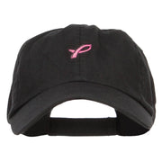 Mini Hot Pink Ribbon Embroidered Low Cap