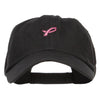 Mini Hot Pink Ribbon Embroidered Low Cap