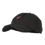 Mini Hot Pink Ribbon Embroidered Low Cap