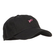 Mini Hot Pink Ribbon Embroidered Low Cap