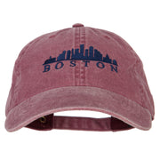 Boston Skyline Embroidered Washed Cotton Twill Cap