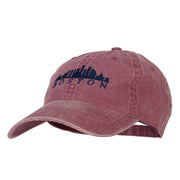 Boston Skyline Embroidered Washed Cotton Twill Cap