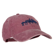 Boston Skyline Embroidered Washed Cotton Twill Cap