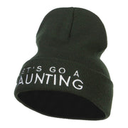 Let's Go Haunting Embroidered Long Beanie