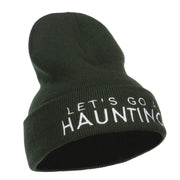 Let's Go Haunting Embroidered Long Beanie