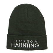 Let's Go Haunting Embroidered Long Beanie