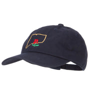 Connecticut Mountain Laurel with Map Embroidered Unstructured Washed Cap