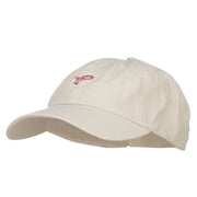 Mini Hot Pink Ribbon Embroidered Low Cap