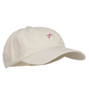 Mini Hot Pink Ribbon Embroidered Low Cap