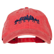 Boston Skyline Embroidered Washed Cotton Twill Cap