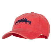 Boston Skyline Embroidered Washed Cotton Twill Cap