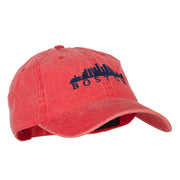 Boston Skyline Embroidered Washed Cotton Twill Cap