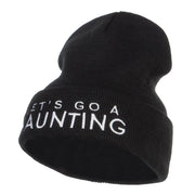 Let's Go Haunting Embroidered Long Beanie