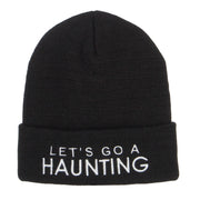 Let's Go Haunting Embroidered Long Beanie