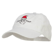 Santa Coming Town Embroidered Low Cap