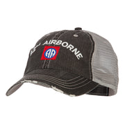 US Army 82nd Airborne Embroidered Low Profile Cotton Mesh Cap