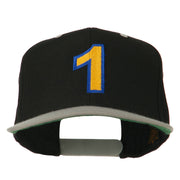 Number 1 Embroidered Classic Two Tone Snapback Cap