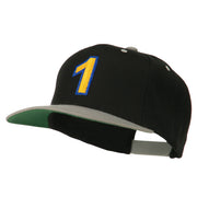 Number 1 Embroidered Classic Two Tone Snapback Cap