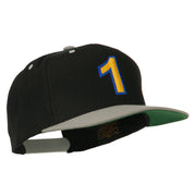 Number 1 Embroidered Classic Two Tone Snapback Cap